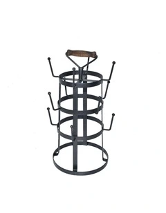 Black Metal Cup Holder Stand Kitchen Mug Rack Organizer Countertop