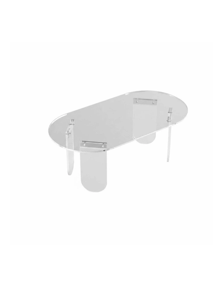 Transparent Oval Acrylic Coffee Table With Clear Design For Modern Open Living Spaces image 1