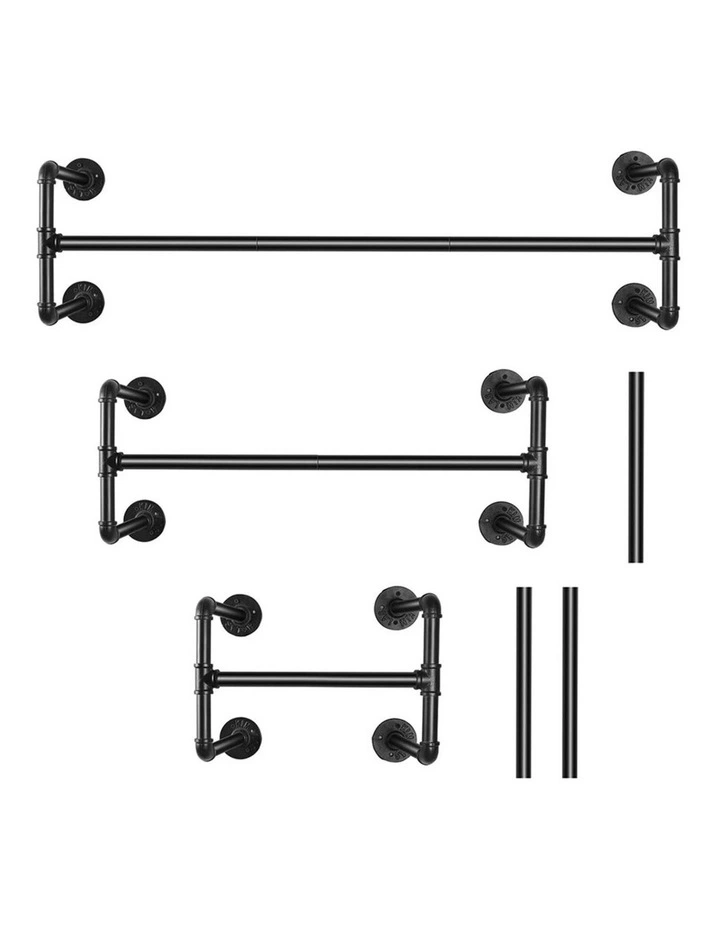 Black Industrial Pipe Wall-Mounted Clothes Rack image 6