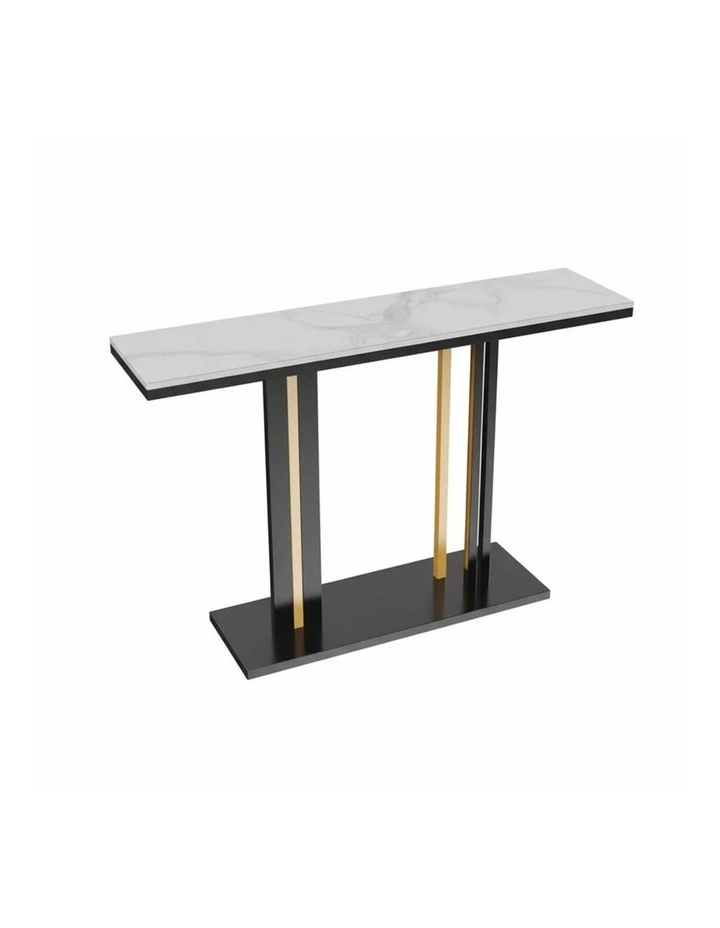 Blue Agate Sintered Stone Console Table Metal Frame Hallway Table image 1