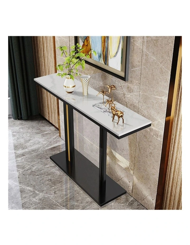 Blue Agate Sintered Stone Console Table Metal Frame Hallway Table image 2
