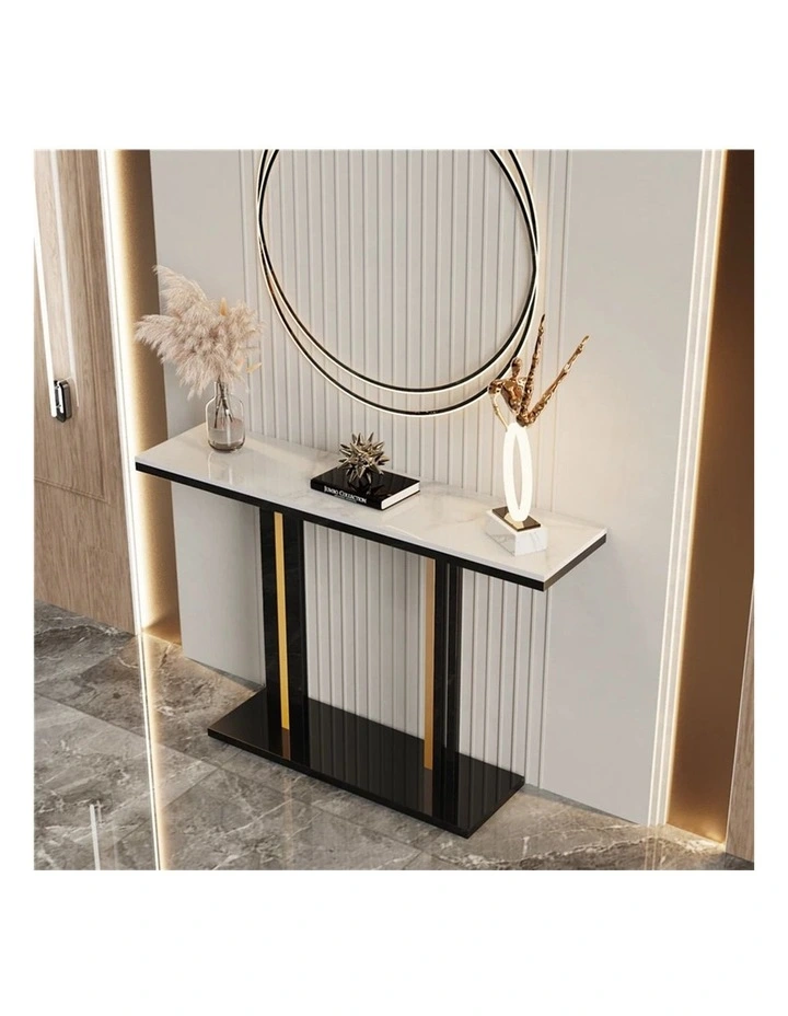 Blue Agate Sintered Stone Console Table Metal Frame Hallway Table image 4