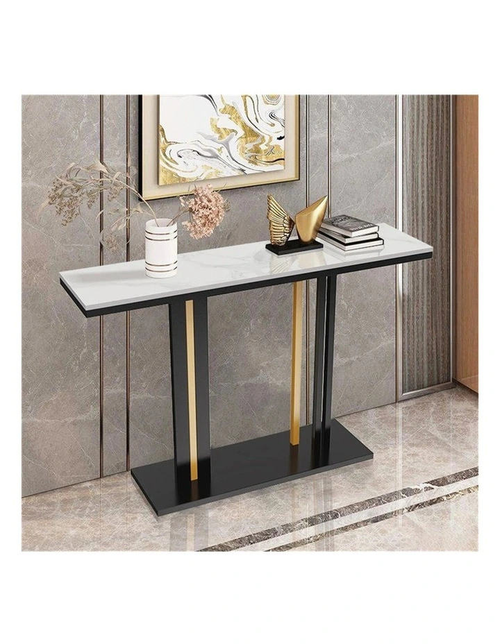Blue Agate Sintered Stone Console Table Metal Frame Hallway Table image 5