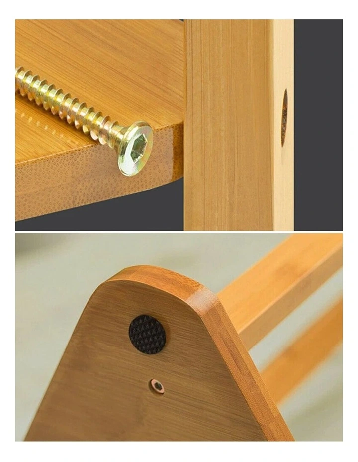 Natural Bamboo Coat Tree Stand 3 Shelves 10 Hooks image 7