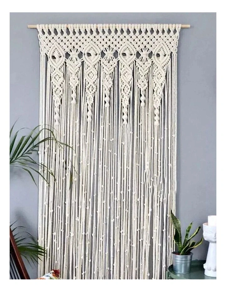 Beige Macrame Handwoven Door Curtain / Room Divider image 2