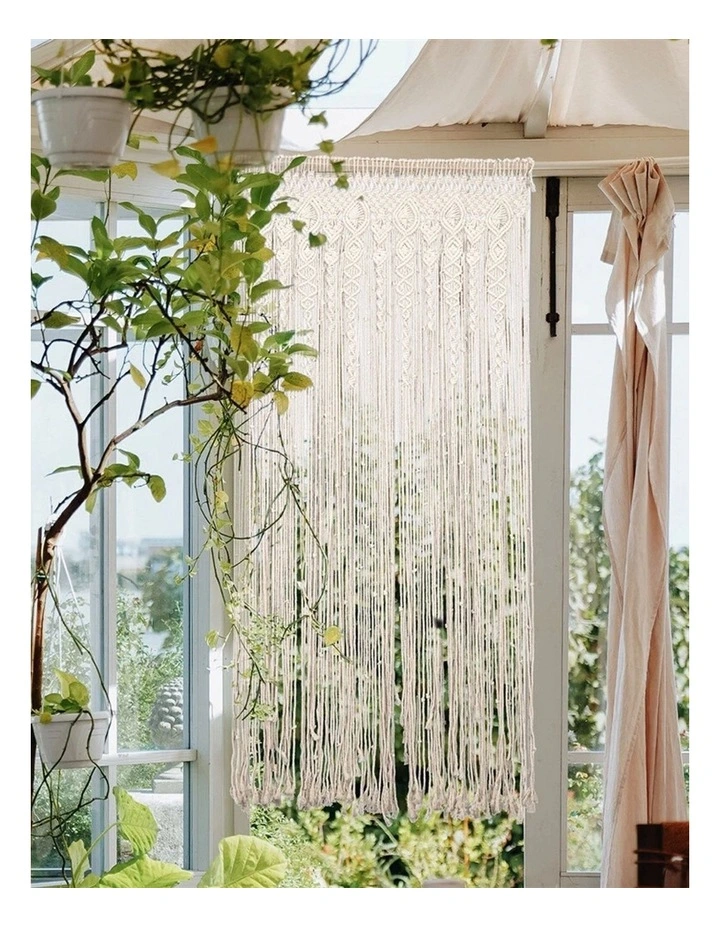 Beige Macrame Handwoven Door Curtain / Room Divider image 4