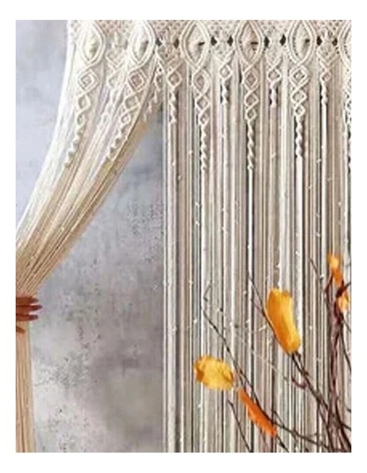 Beige Macrame Handwoven Door Curtain / Room Divider image 5