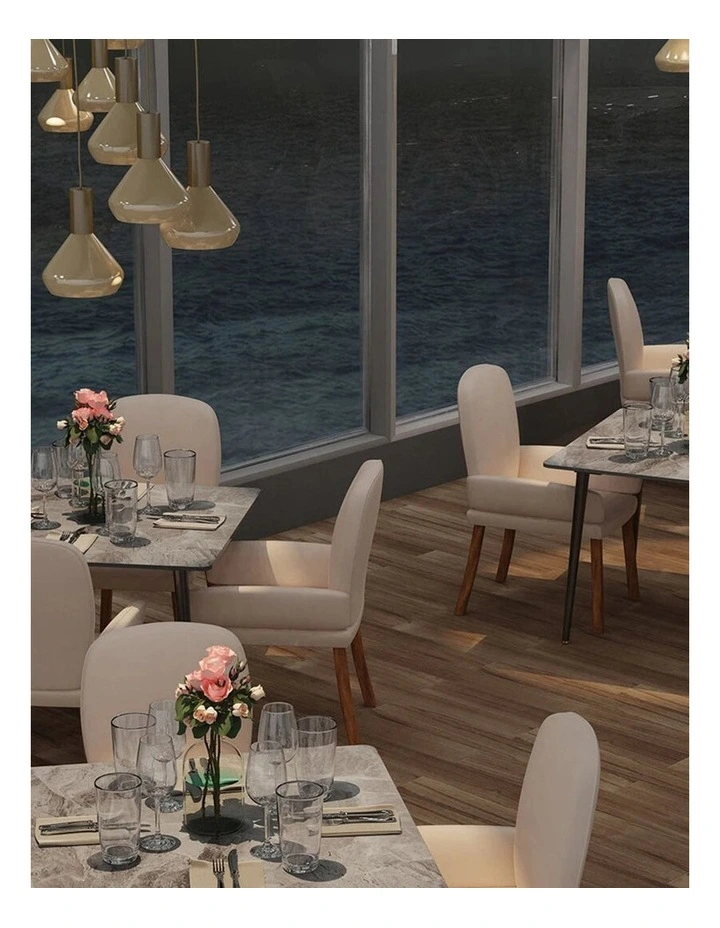 Grey Sintered Stone Dining Table With Black Metal Legs For Modern Homes image 4