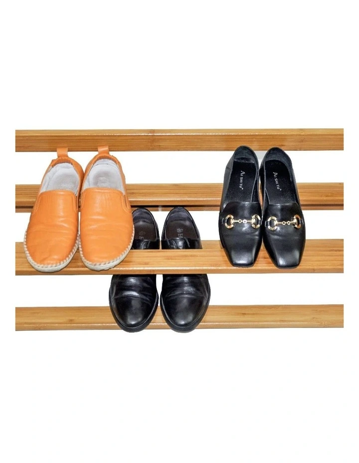Natural Bamboo Shoe Rack Stackable Storage Shelf Organizer Durable Multi Layer Stand image 2