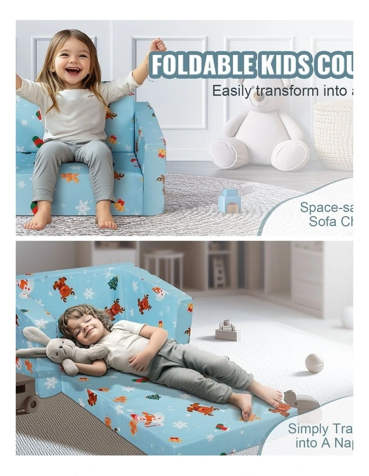 Pink Kids Couch Foldable Chair For Reading, Napping, And Play image 2