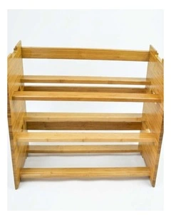Natural Bamboo Shoe Rack Multi Layer Stackable Organizer Storage Shelf Home Use