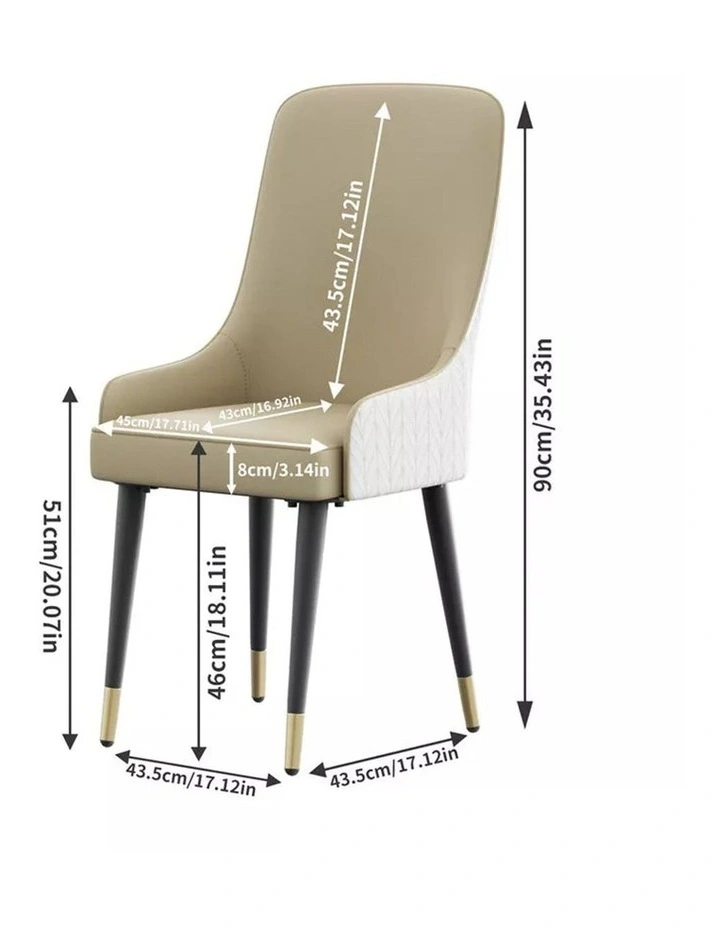 Grey Set Of 2 Dining Chairs With Quilted Back & Lion Ring Handle Gold-Tipped Legs image 4