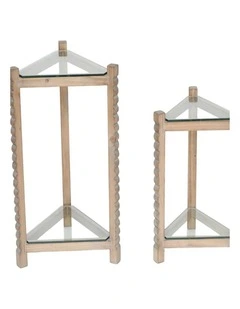Black Glass Corner Display Shelf Set Modern Space Saving Storage Stand