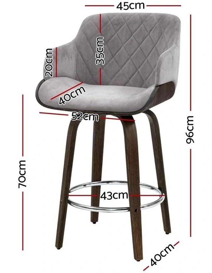 Artiss Bar Stools Set of 3 in Velvet image 2