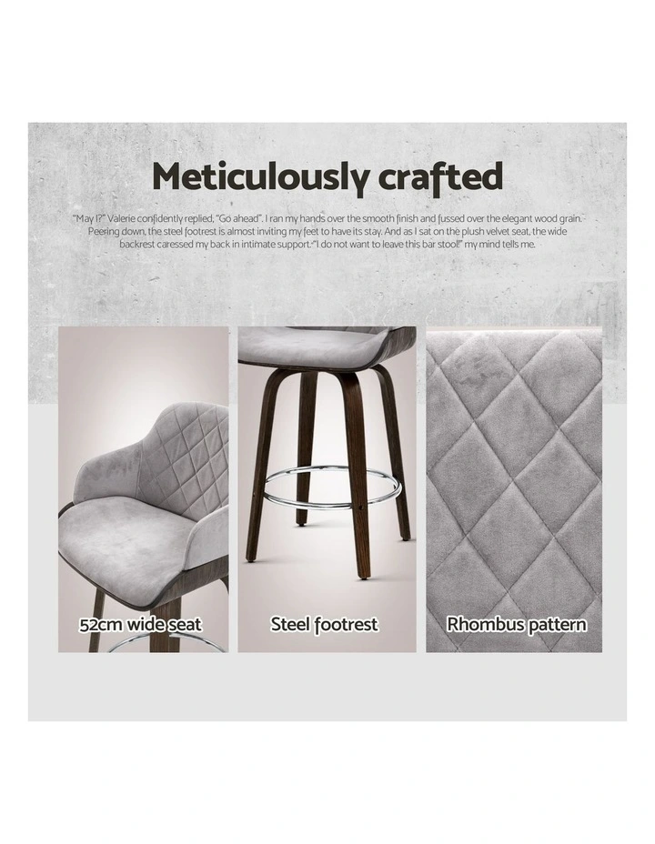 Artiss Bar Stools Set of 3 in Velvet image 3