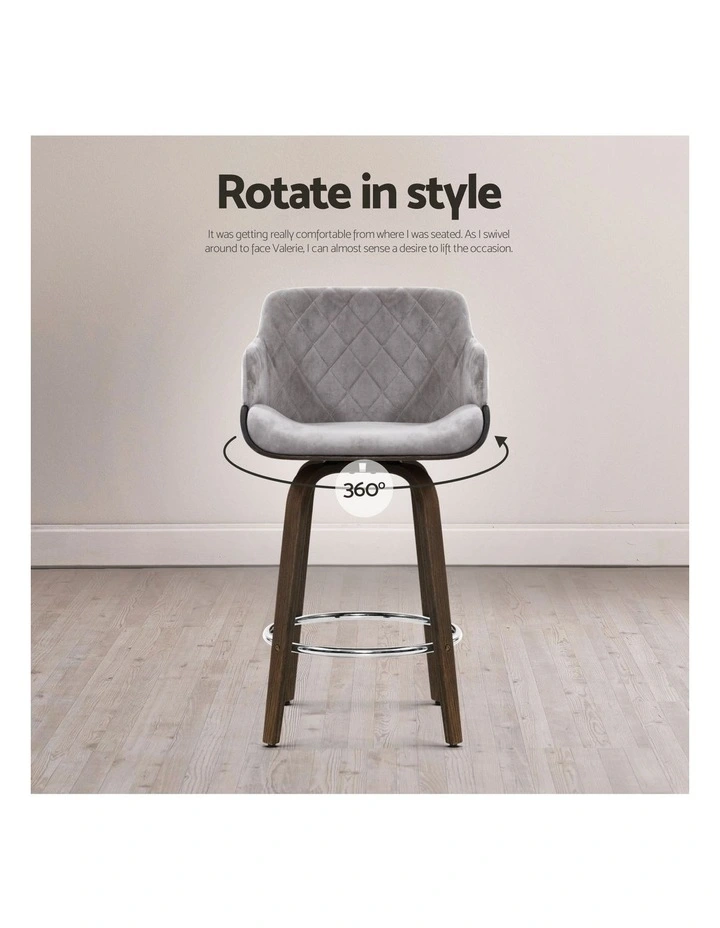 Artiss Bar Stools Set of 3 in Velvet image 4