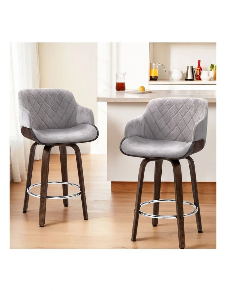 Artiss Bar Stools Set of 3 in Velvet image 5