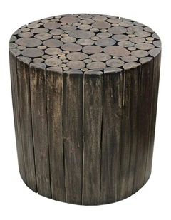 Fab Habitat Musca Round Wooden Side Table in Black