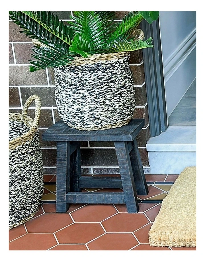 Fab Habitat Apurva Wood Accent Stool in Black image 2