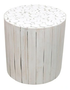 Fab Habitat Musca Round Wooden Side Table in White
