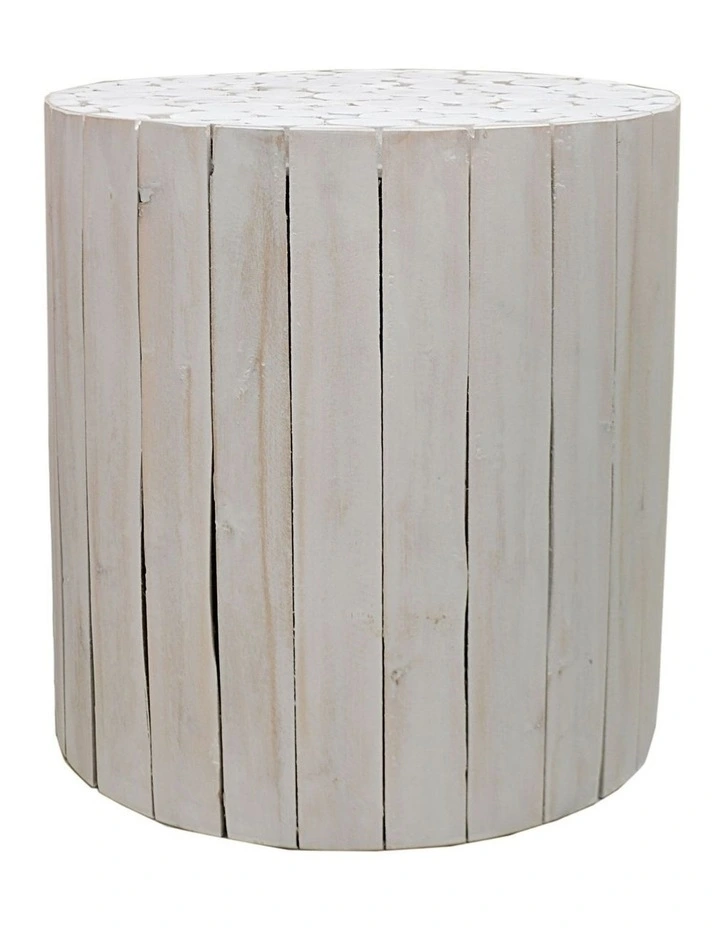Fab Habitat Musca Round Wooden Side Table in White image 2