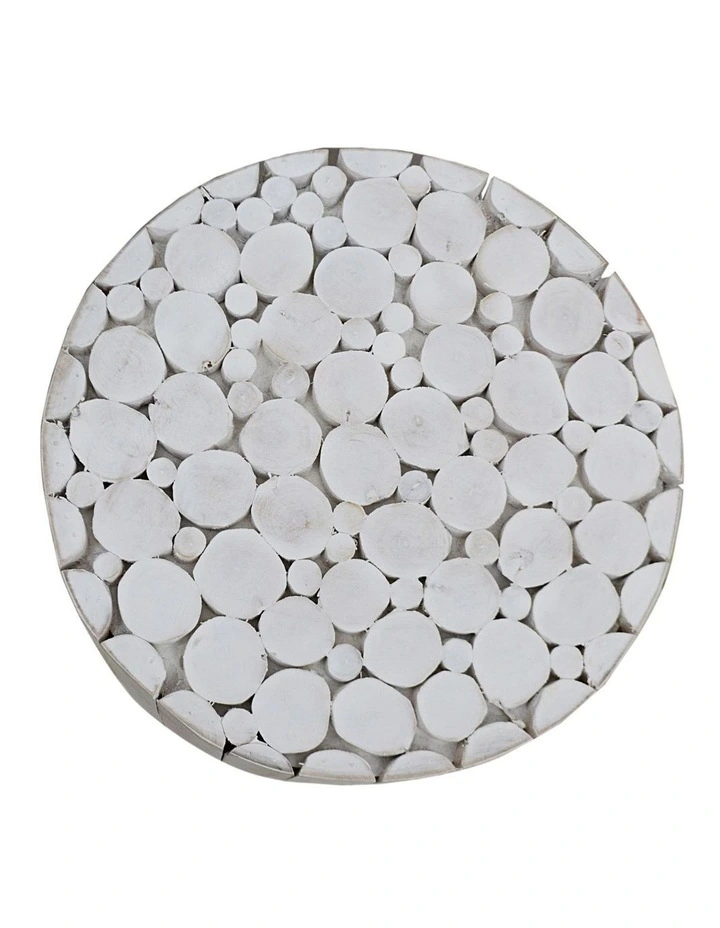 Fab Habitat Musca Round Wooden Side Table in White image 3