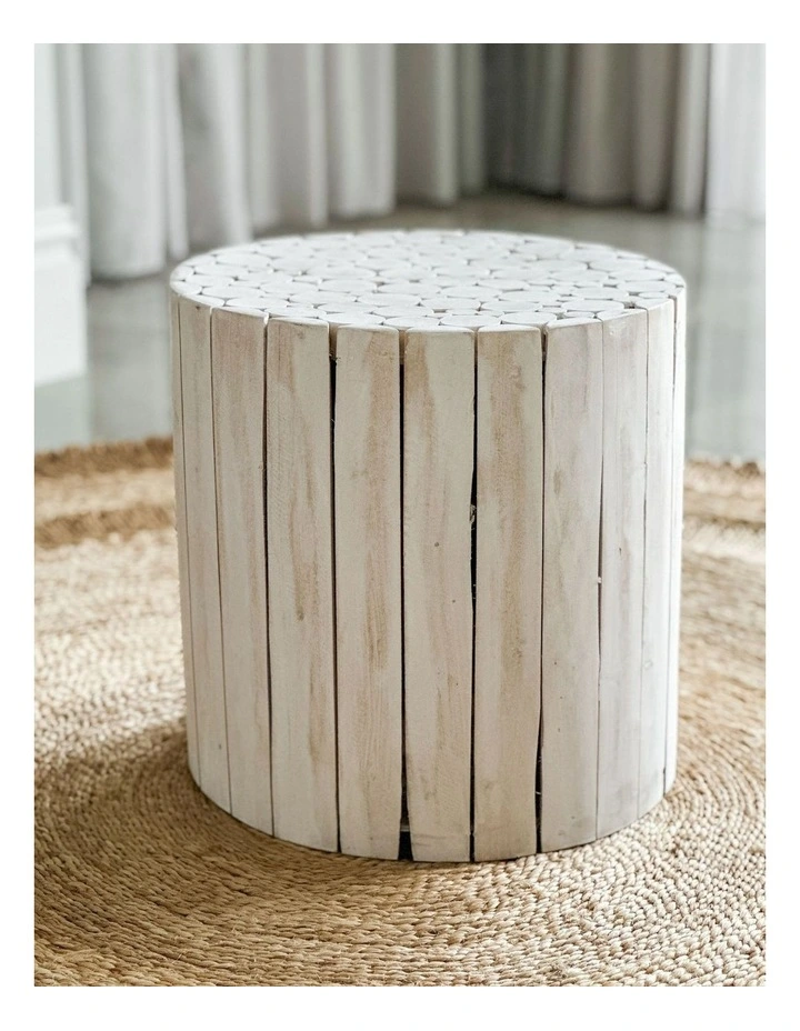 Fab Habitat Musca Round Wooden Side Table in White image 4