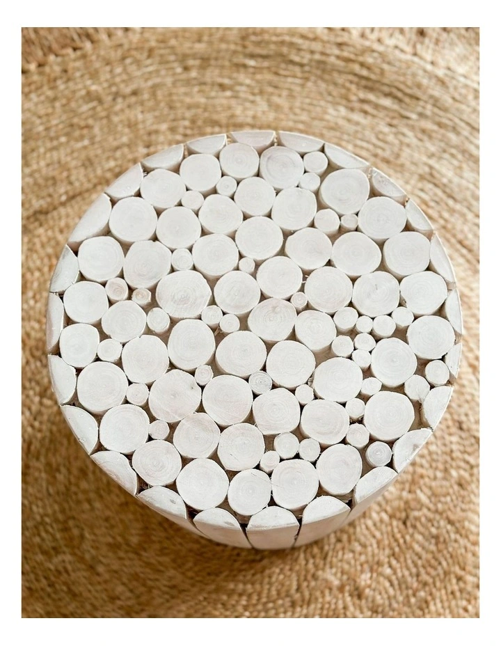 Fab Habitat Musca Round Wooden Side Table in White image 5