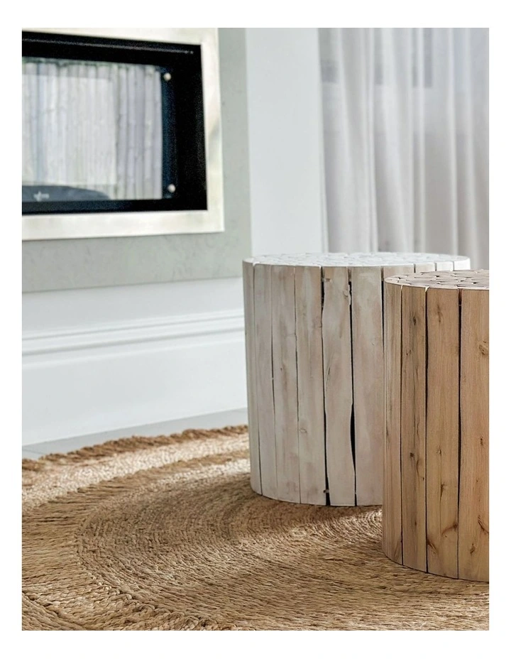 Fab Habitat Musca Round Wooden Side Table in White image 7