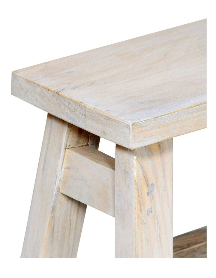 Fab Habitat Apurva Wood Accent Stool in White image 4