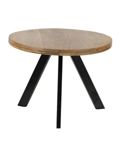 Fab Habitat Faye Small Wooden Round Coffee Table in Natural and Black