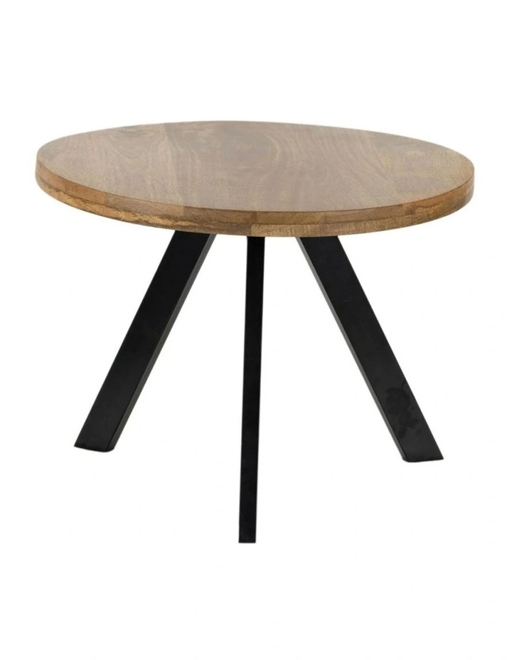 Fab Habitat Faye Small Wooden Round Coffee Table in Natural and Black image 1