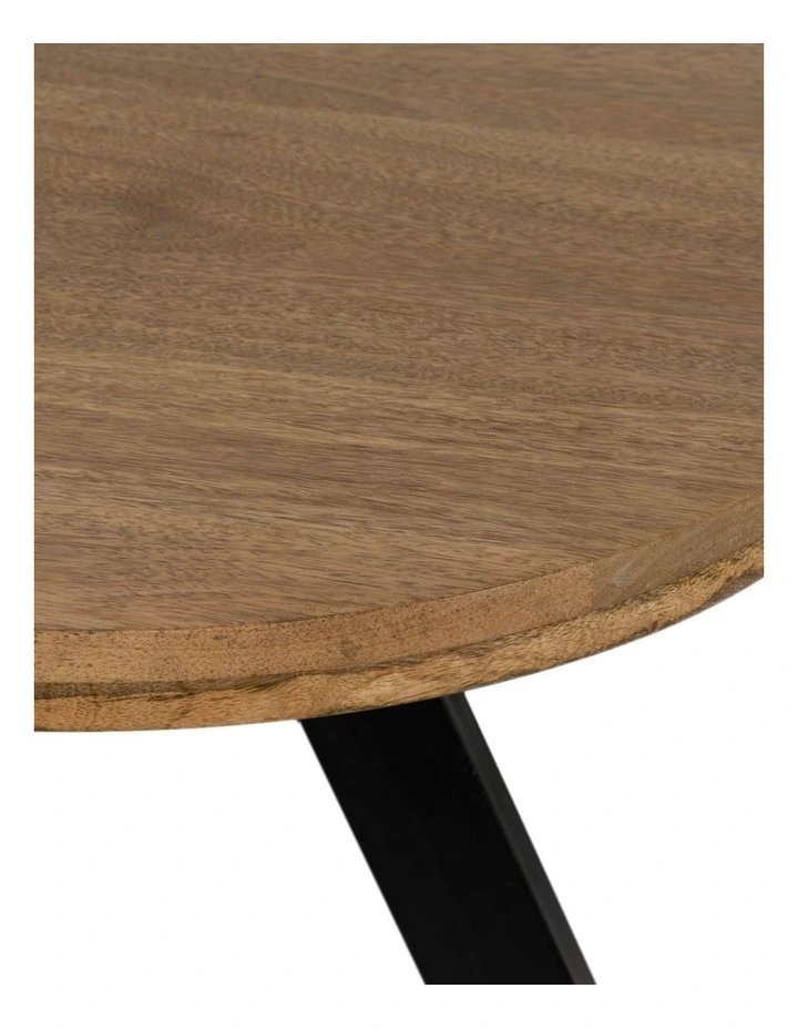 Fab Habitat Faye Small Wooden Round Coffee Table in Natural and Black image 2