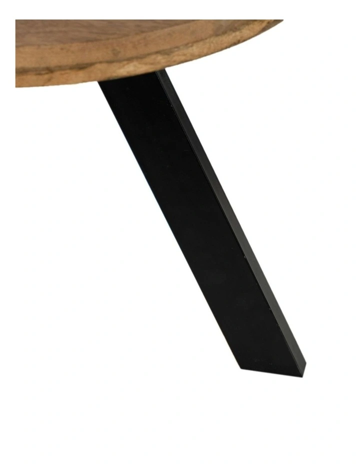 Fab Habitat Faye Small Wooden Round Coffee Table in Natural and Black image 3
