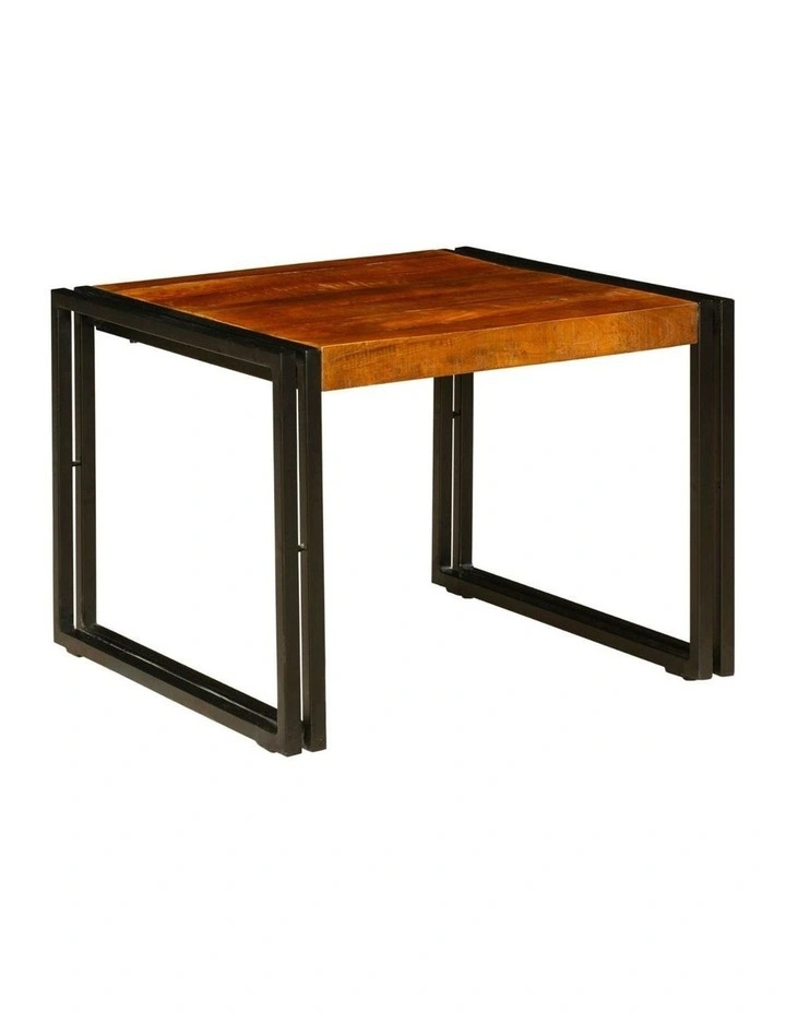 Fab Habitat Astra Small Wooden Coffee Table - 60cm in Natural and Black image 2
