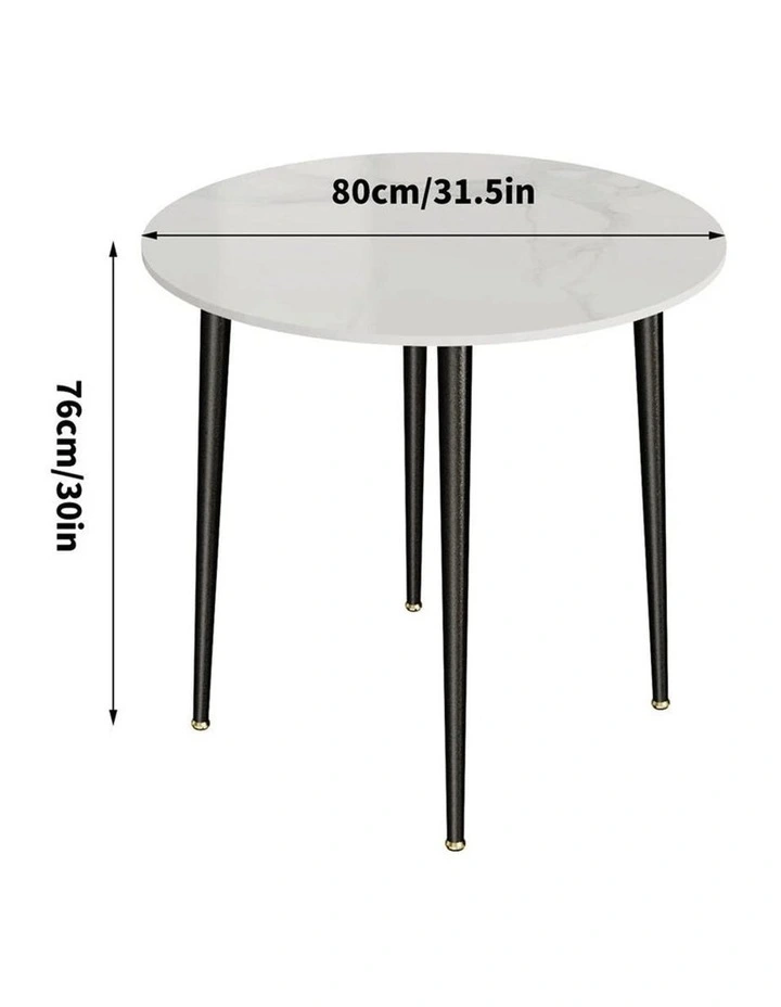 White Round Marble Coffee Table With Black Metal Frame For Modern Interiors image 6