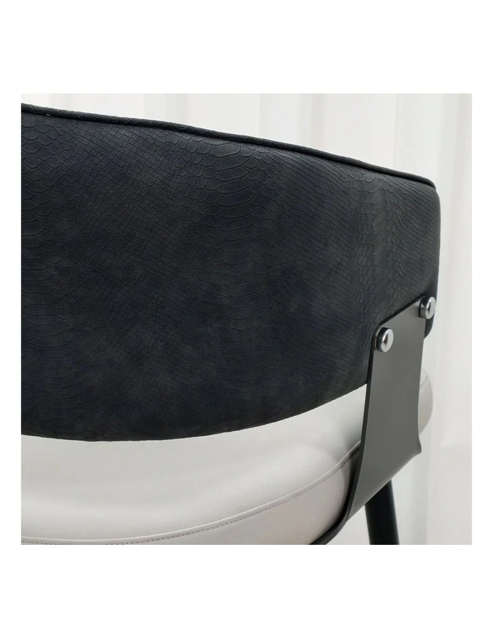 Black Upholstered Dining Chair Crocodile Back Luxury Kitchen Seat Design image 5