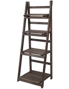 Rustic Wooden Ladder Shelf With Multi Purpose Stand