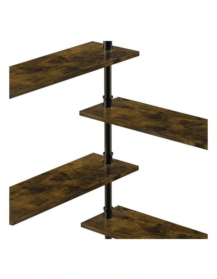 Industrial Pipe Wall Bar Shelf With Wine Glass Holder image 5