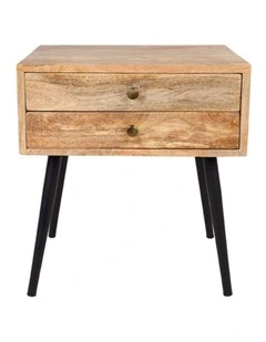 Fab Habitat Zen Mango Wood Modern Rectangle Storage Side Table in Natural