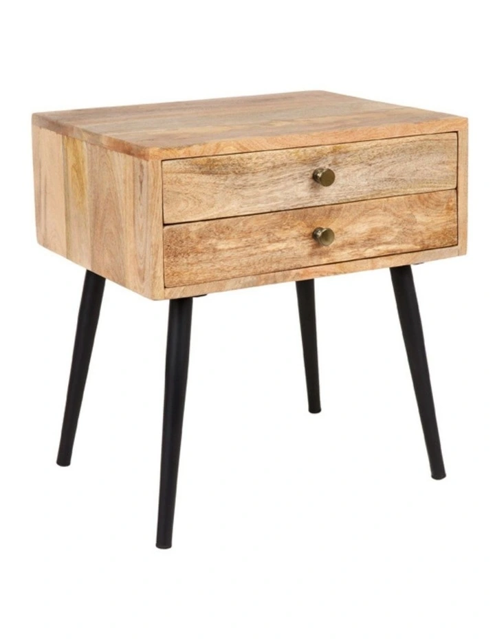 Fab Habitat Zen Mango Wood Modern Rectangle Storage Side Table in Natural image 2
