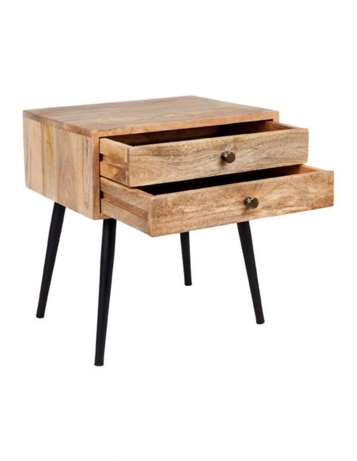 Fab Habitat Zen Mango Wood Modern Rectangle Storage Side Table in Natural image 3