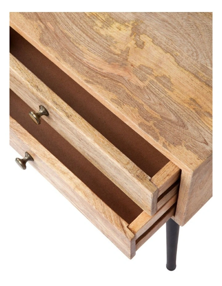Fab Habitat Zen Mango Wood Modern Rectangle Storage Side Table in Natural image 4