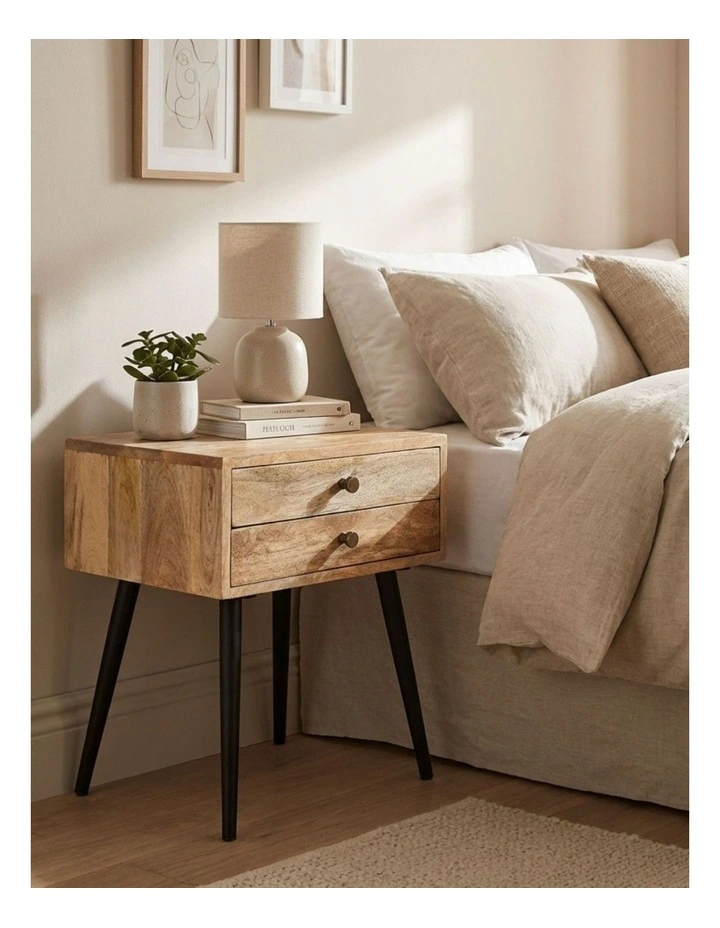 Fab Habitat Zen Mango Wood Modern Rectangle Storage Side Table in Natural image 7