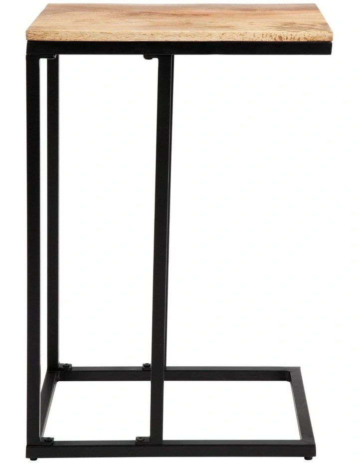 Fab Habitat Bhumi C-Shaped Mango Wood Side Table in Natural image 1