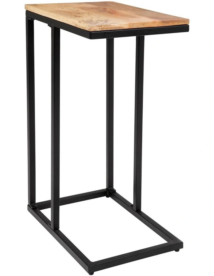 Fab Habitat Bhumi C-Shaped Mango Wood Side Table in Natural image 2