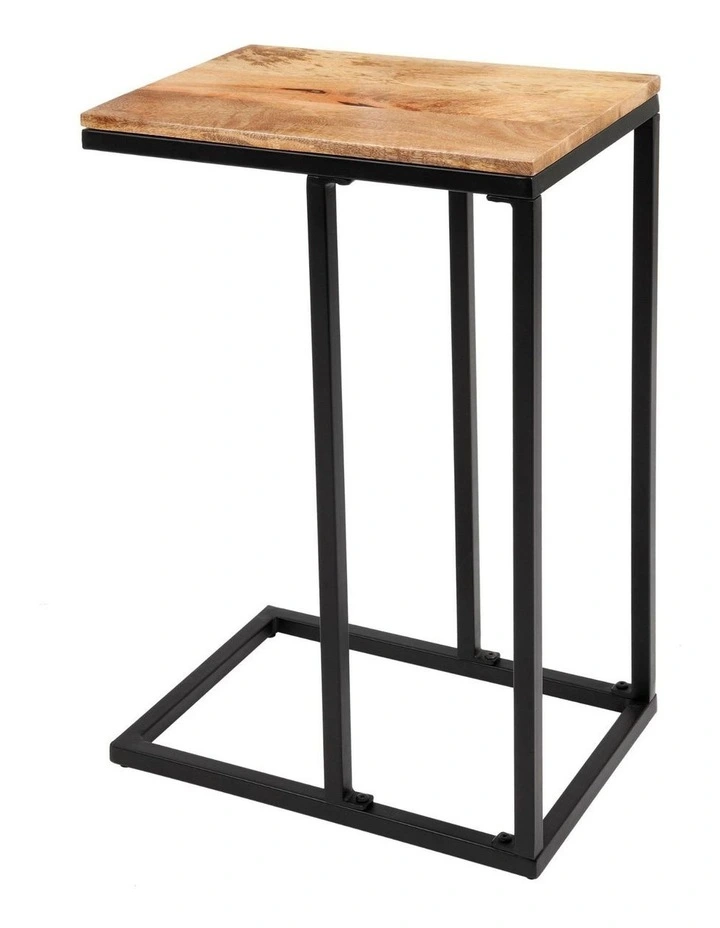Fab Habitat Bhumi C-Shaped Mango Wood Side Table in Natural image 4