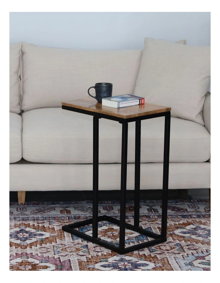 Fab Habitat Bhumi C-Shaped Mango Wood Side Table in Natural image 6