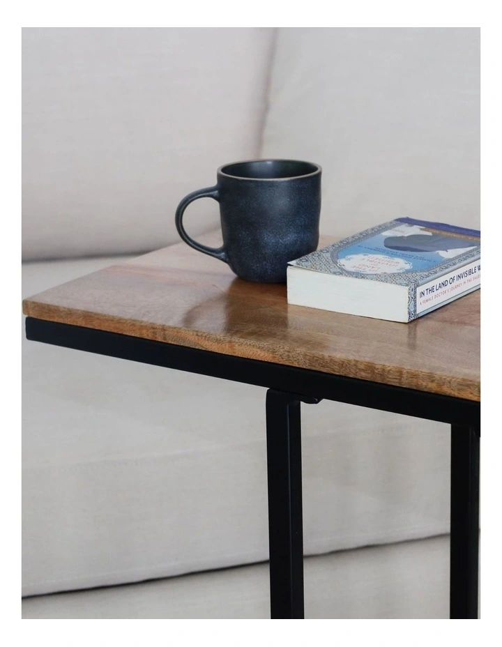Fab Habitat Bhumi C-Shaped Mango Wood Side Table in Natural image 7