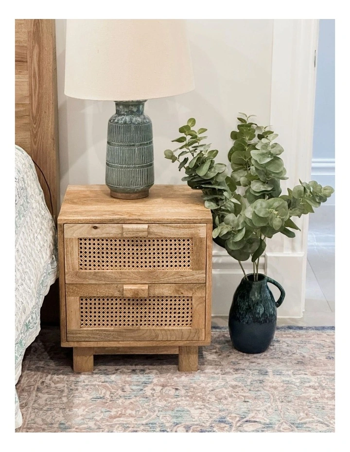 Fab Habitat Byron 2 Drawer Rattan Side Table in Natural image 4